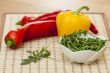 Sweet pepper and leaves of arugula