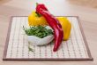 Sweet pepper and leaves of arugula