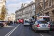 Moscow, Firefighters work at the city street