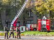 Moscow, Firefighters work at the city street