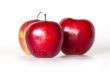 Three ripe red apples