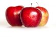 Three ripe red apples