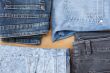 Jeans of various colors, the top view