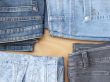 Jeans of various colors, the top view