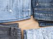 Jeans of various colors, the top view