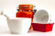 Multi-colored ceramic kitchen ware