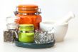 Multi-colored ceramic kitchen ware