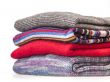  Pile of cashmere products on a counter