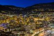 Monaco,  residential areas and port in the night