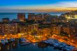 Monaco,  residential areas and port in the night