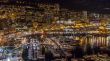 Monaco,  residential areas and port in the night