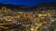 Monaco,  residential areas and port in the night
