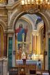 interior of aged russian orthodox cathedral