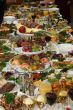 Traditional Ukrainian festive dinner meals