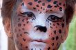 girl kid face with painted panther