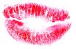 Red lips kiss print