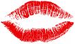 Red lips kiss print