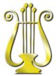 Isolated gold lyre