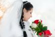 wedding bridal veil and flowers