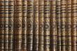 Row of old books cover spines