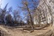 Pushkino, Russia. City spring landscape, fisheye view