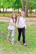 Cute two walking girls