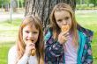 Cute two eating girls