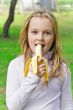 Girl are eating banana