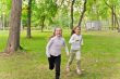Cute two running girls