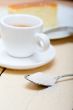 italian espresso coffee and cheese cake