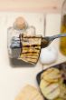 grilled eggplant oubergine on a fork