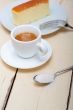 italian espresso coffee and cheese cake