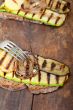 grilled vegetables on bread