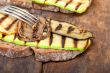 grilled vegetables on bread