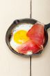egg sunny side up with italian speck ham