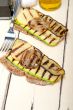 grilled vegetables on bread