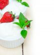 organic Greek yogurt and strawberry
