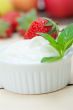 organic Greek yogurt and strawberry