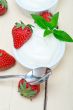 organic Greek yogurt and strawberry