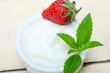 organic Greek yogurt and strawberry