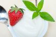 organic Greek yogurt and strawberry