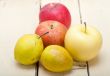 fresh fruits apples and  pears