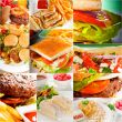 burgers and sandwiches collection on a collage