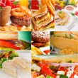 burgers and sandwiches collection on a collage
