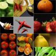 Organic Vegetarian Vegan food collage  dark 