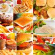 burgers and sandwiches collection on a collage