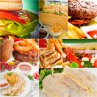 burgers and sandwiches collection on a collage