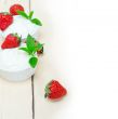 organic Greek yogurt and strawberry