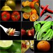 Organic Vegetarian Vegan food collage  dark 