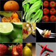 Organic Vegetarian Vegan food collage  dark 